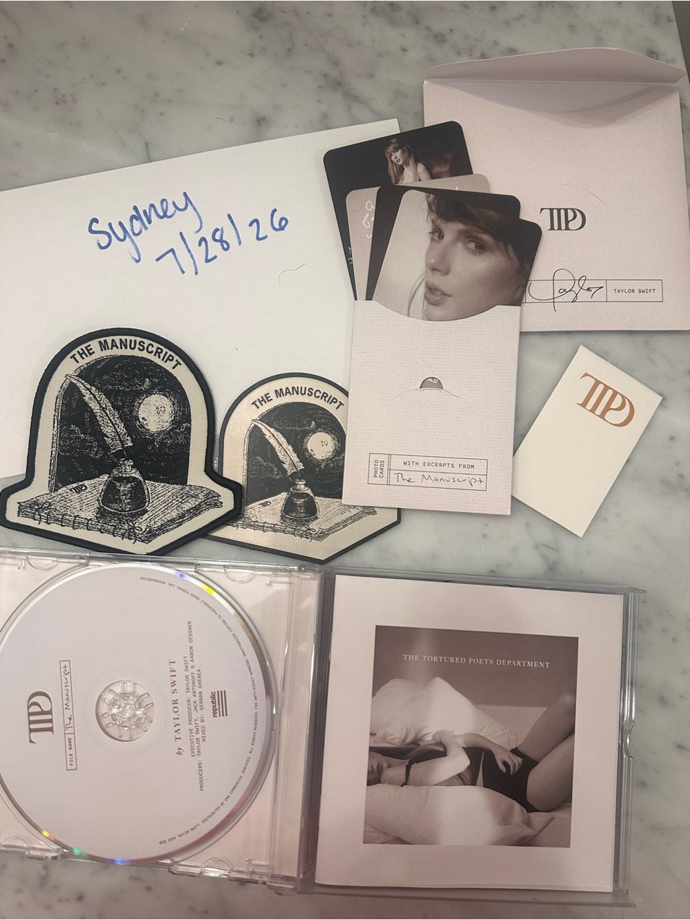 TTPD taylor swift with manuscript artifacts